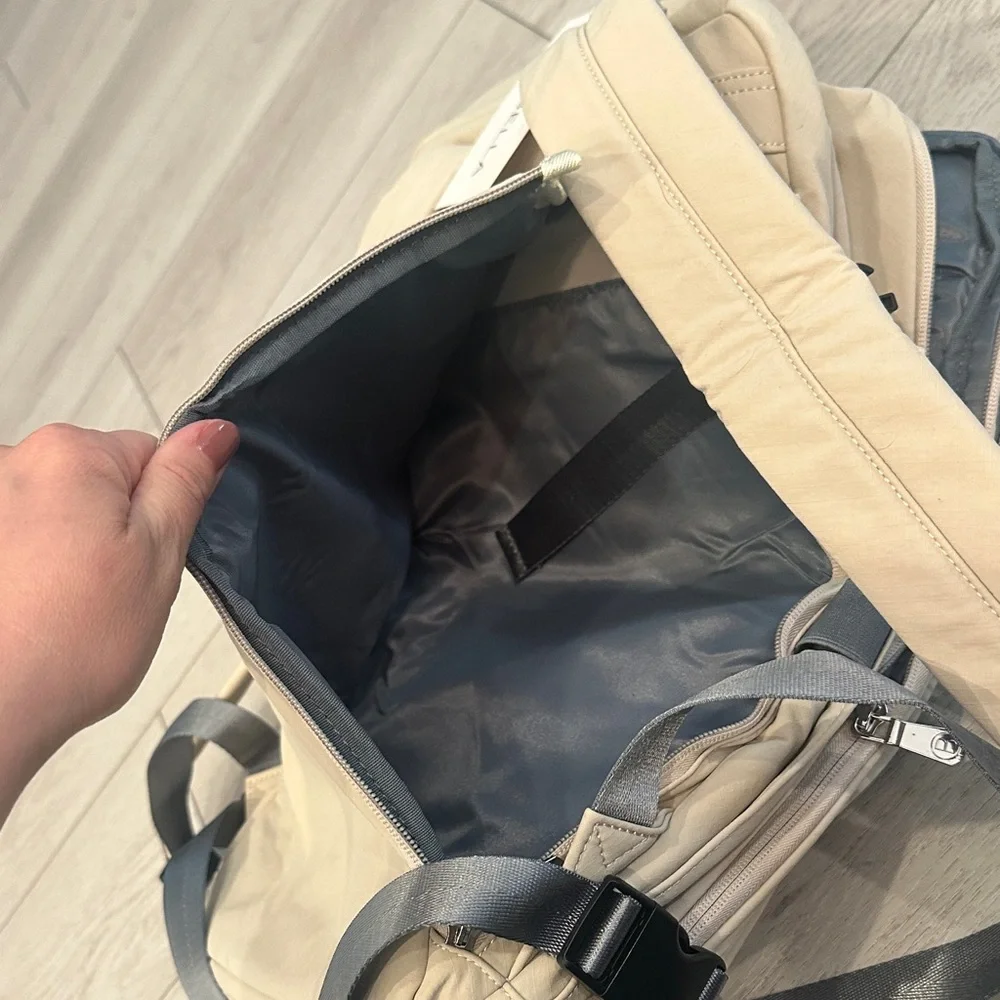 Newbella Cream Backpack with Slate Accents - Picture 5 of 5